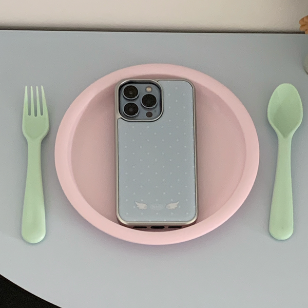 [OLIVET] Angel Wing Dot Epoxy Case (Silver Frame)