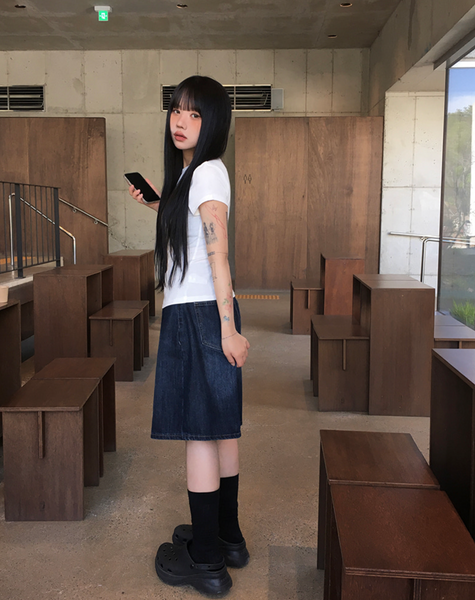 [anyonemore] Summer Delle Short Bermuda Washing Denim Pants