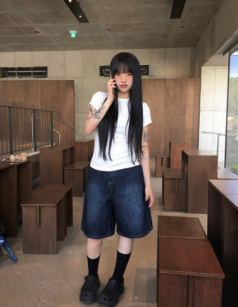 [anyonemore] Summer Delle Short Bermuda Washing Denim Pants