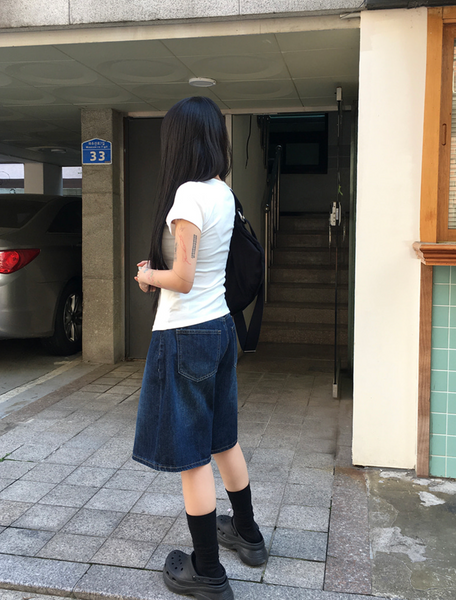 [anyonemore] Summer Delle Short Bermuda Washing Denim Pants