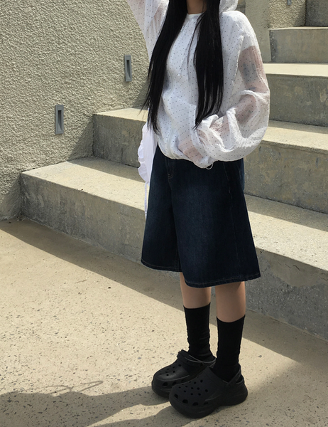 [anyonemore] Summer Delle Short Bermuda Washing Denim Pants