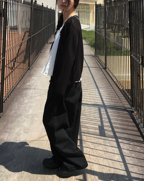 [anyonemore] Heather Linen Round Fit Daily Cardigan