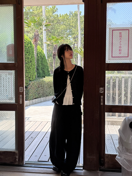 [anyonemore] Heather Linen Round Fit Daily Cardigan