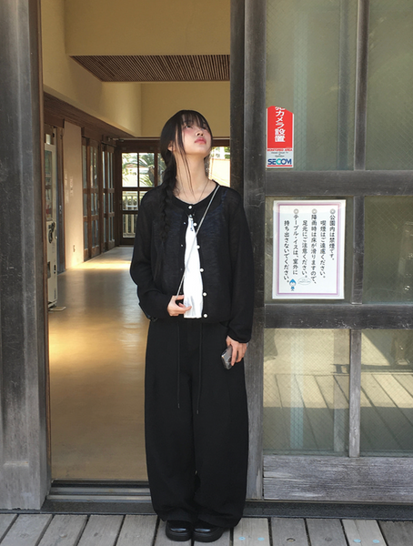 [anyonemore] Heather Linen Round Fit Daily Cardigan