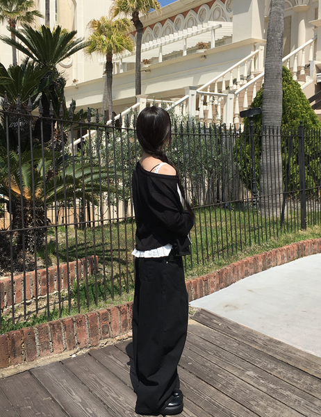 [anyonemore] Heather Linen Round Fit Daily Cardigan