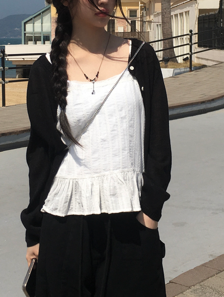 [anyonemore] Heather Linen Round Fit Daily Cardigan