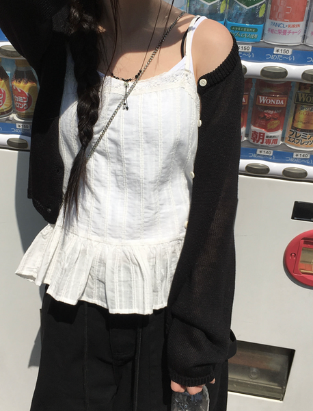 [anyonemore] Heather Linen Round Fit Daily Cardigan