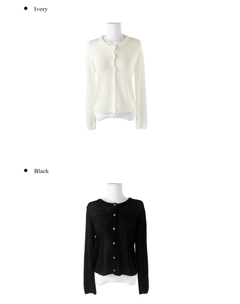 [anyonemore] Heather Linen Round Fit Daily Cardigan