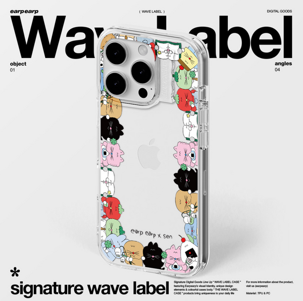 [earp earp x SEN] Wave Label Gel Hard Case Basic/ MagSafe Case