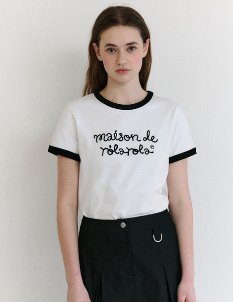 [rola rola] MAISON DE ROLA RINGER T-SHIRT WH+BK