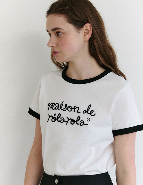 [rola rola] MAISON DE ROLA RINGER T-SHIRT WH+BK