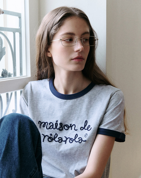 [rola rola] MAISON DE ROLA RINGER T-SHIRT GY+NV