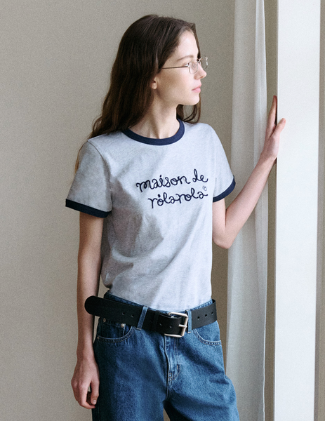 [rola rola] MAISON DE ROLA RINGER T-SHIRT GY+NV