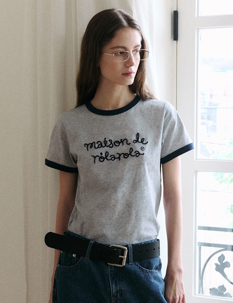 [rola rola] MAISON DE ROLA RINGER T-SHIRT GY+NV