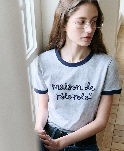 [rola rola] MAISON DE ROLA RINGER T-SHIRT GY+NV