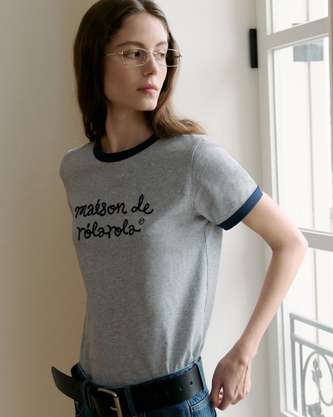 [rola rola] MAISON DE ROLA RINGER T-SHIRT GY+NV
