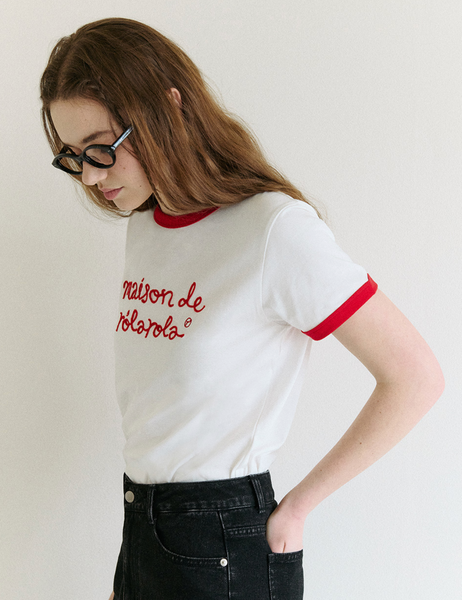 [rola rola] MAISON DE ROLA RINGER T-SHIRT WH+RD