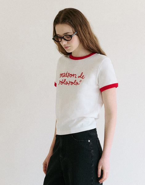 [rola rola] MAISON DE ROLA RINGER T-SHIRT WH+RD