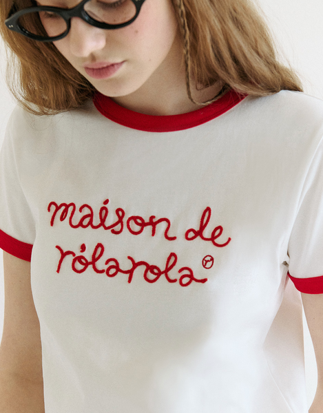 [rola rola] MAISON DE ROLA RINGER T-SHIRT WH+RD