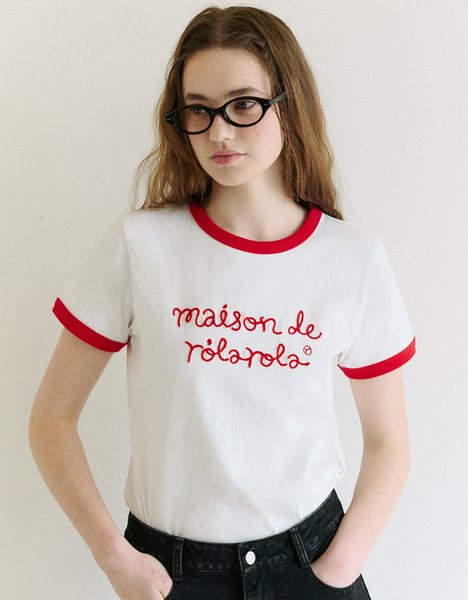 [rola rola] MAISON DE ROLA RINGER T-SHIRT WH+RD