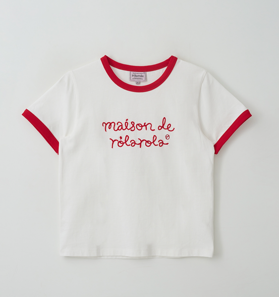 [rola rola] MAISON DE ROLA RINGER T-SHIRT WH+RD