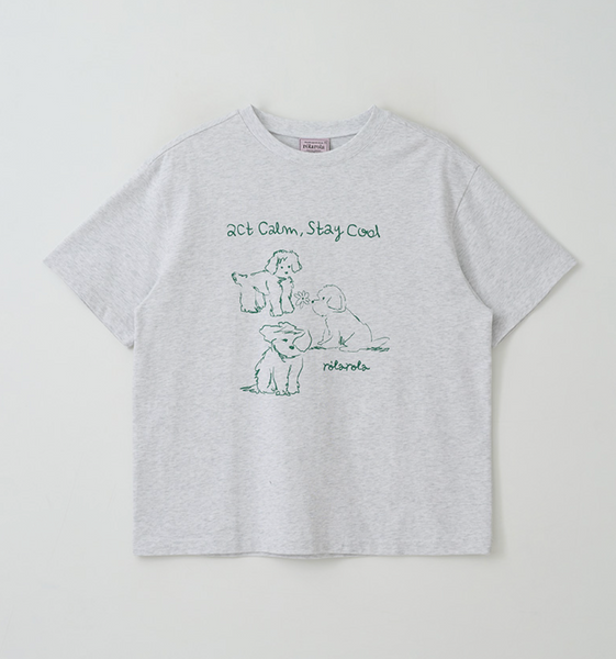 [rola rola] COOL FRIENDS PUPPY T-SHIRT MELANGE GRAY