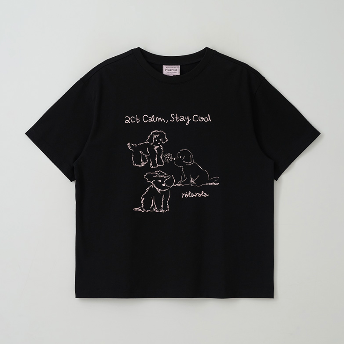 [rola rola] COOL FRIENDS PUPPY T-SHIRT BLACK