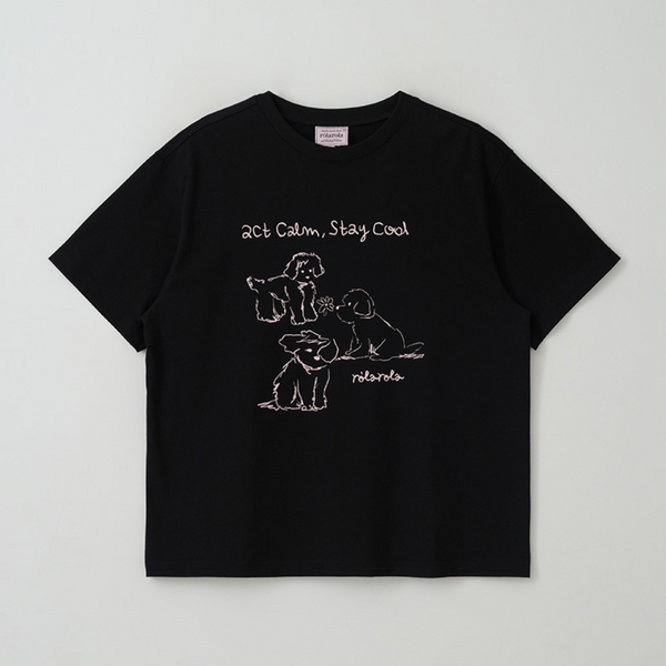[rola rola] COOL FRIENDS PUPPY T-SHIRT BLACK