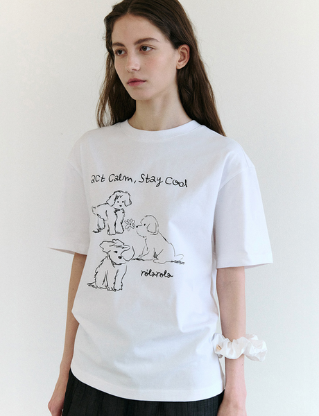 [rola rola] COOL FRIENDS PUPPY T-SHIRT WHITE
