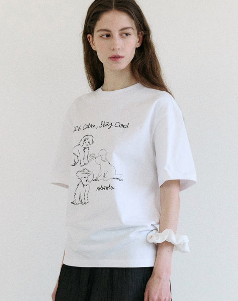 [rola rola] COOL FRIENDS PUPPY T-SHIRT WHITE