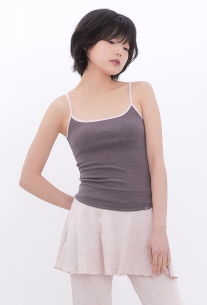 [Inner museum] Dot Two-Tone Sleeveless (COCOA)