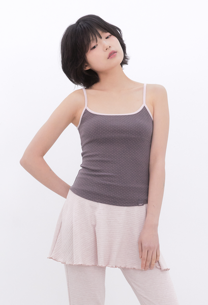 [Inner museum] Dot Two-Tone Sleeveless (COCOA)