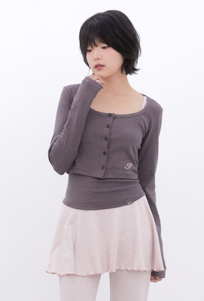 [Inner museum] Dot Two-Tone Sleeveless (COCOA)