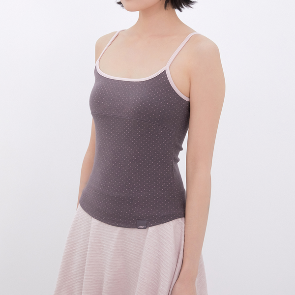 [Inner museum] Dot Two-Tone Sleeveless (COCOA)