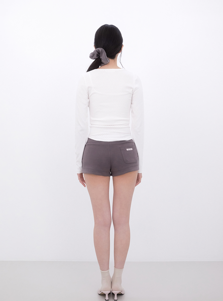 [Inner museum] Dot Button Crop Cardigan (IVORY)