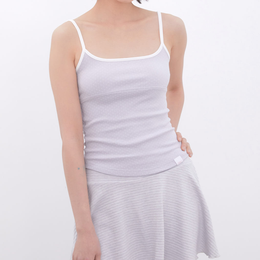 [Inner museum] Dot Two-Tone Sleeveless (BABYBLUE)