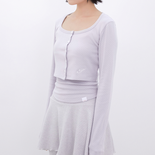 [Inner museum] Dot Button Crop Cardigan (BABYBLUE)