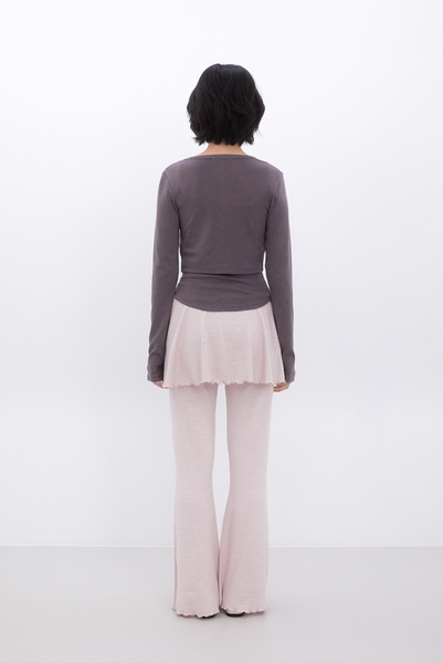 [Inner museum] Dot Button Crop Cardigan (COCOA)