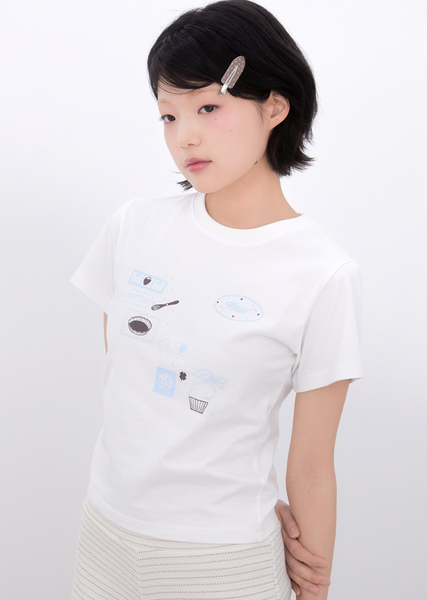 [Inner museum] Baking Print T-Shirt (BLUE)
