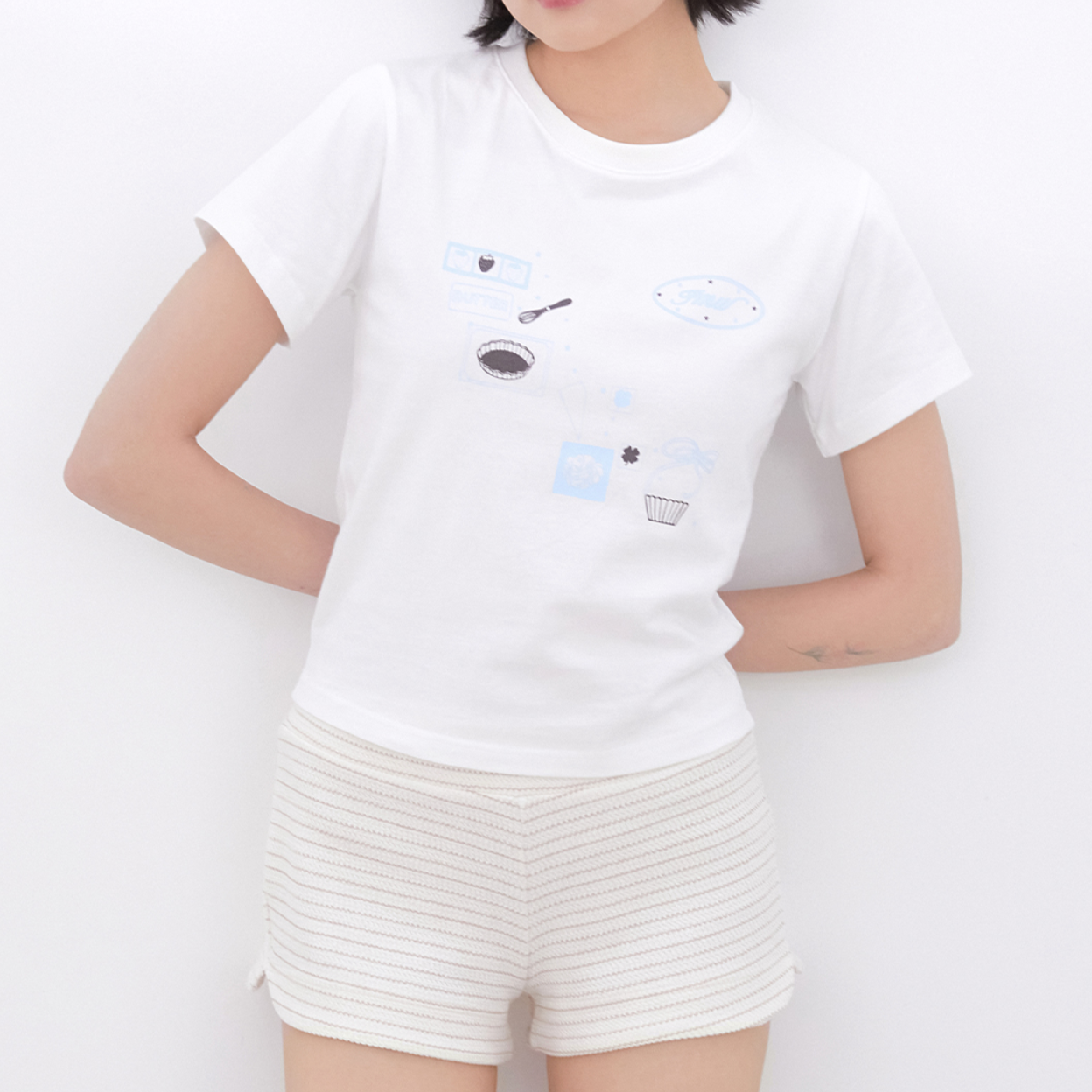 [Inner museum] Baking Print T-Shirt (BLUE)