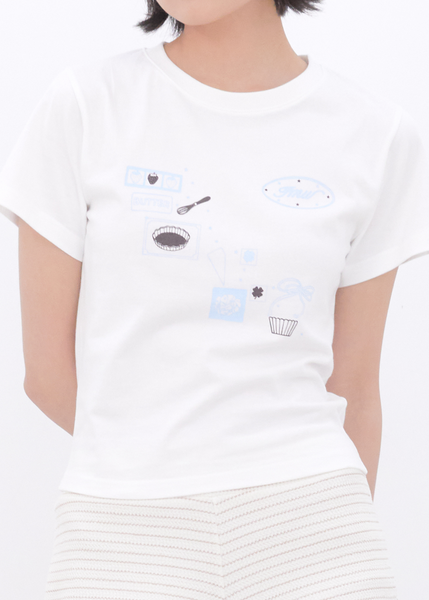 [Inner museum] Baking Print T-Shirt (BLUE)
