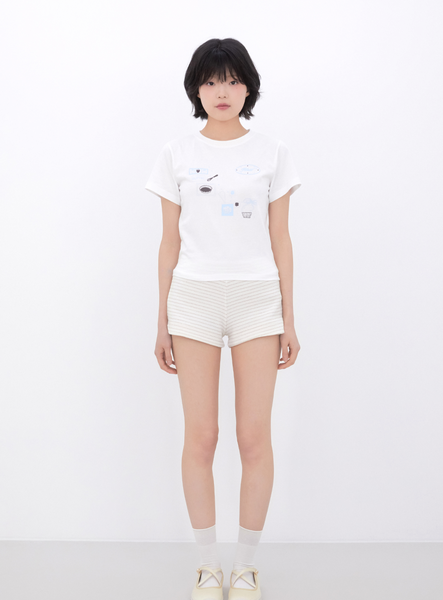 [Inner museum] Baking Print T-Shirt (BLUE)