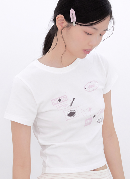 [Inner museum] Baking Print T-Shirt (PINK)