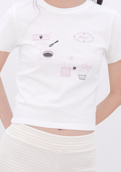 [Inner museum] Baking Print T-Shirt (PINK)