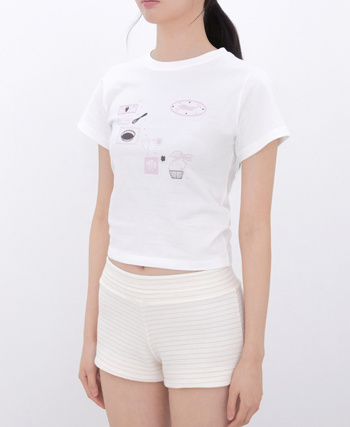 [Inner museum] Baking Print T-Shirt (PINK)