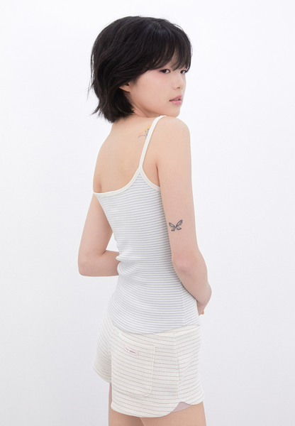 [Inner museum] Stripe Button Sleeveless (BABYBLUE)