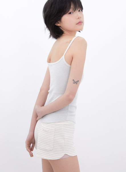 [Inner museum] Stripe Button Sleeveless (BABYBLUE)