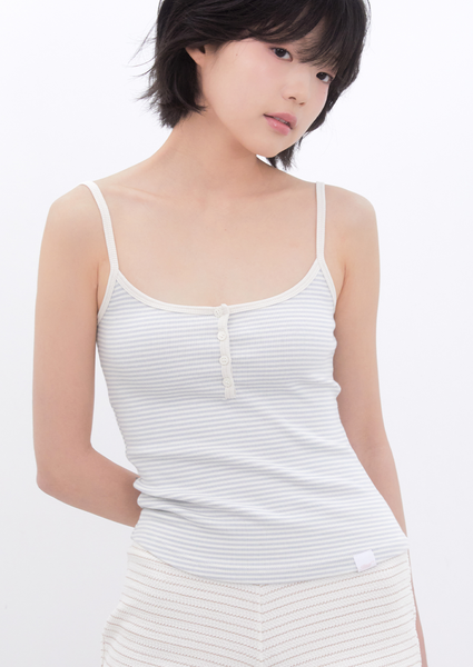 [Inner museum] Stripe Button Sleeveless (BABYBLUE)