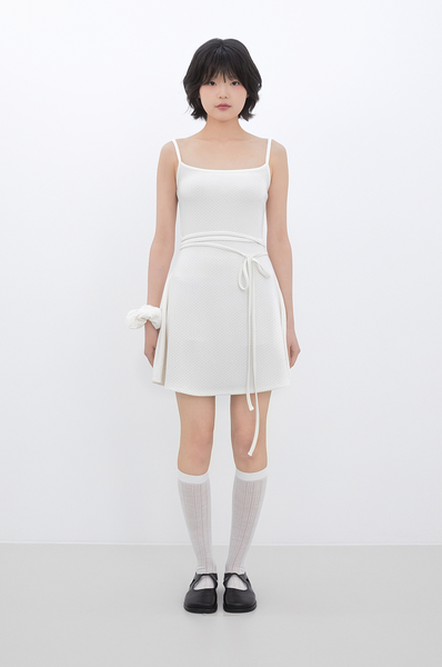 [Inner museum] Dot Strap Mini Dress (IVORY)