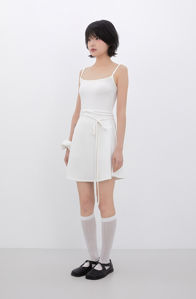 [Inner museum] Dot Strap Mini Dress (IVORY)